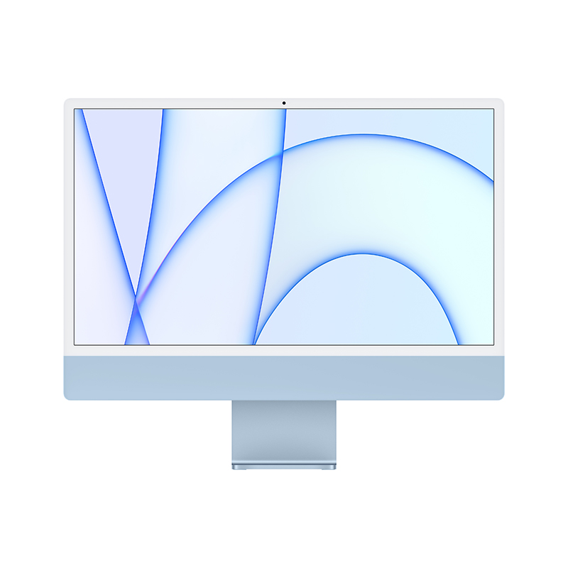苹果Apple iMac 24英寸一体机电脑 2021款 MGPK3CH/A（Apple M1 8核图形处理器/8G/256G SSD/核显/4.5K/24/MacOS/蓝色）