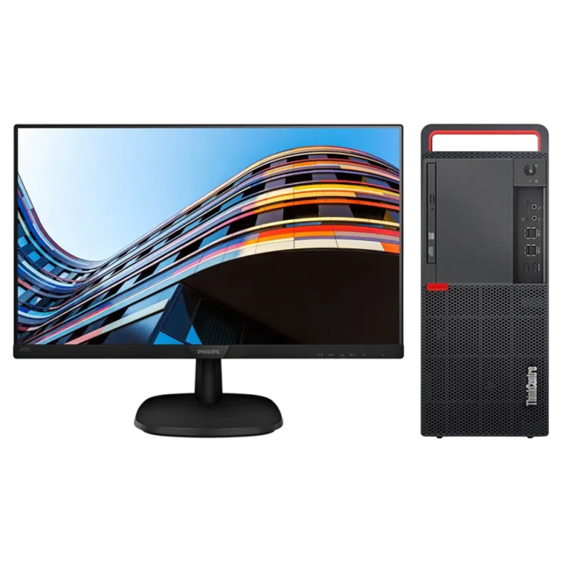 联想Lenovo M910T 台式机电脑租赁（i3-6/8G/256G SSD/核显/飞利浦显示器 243S7QDSBF 24英寸）