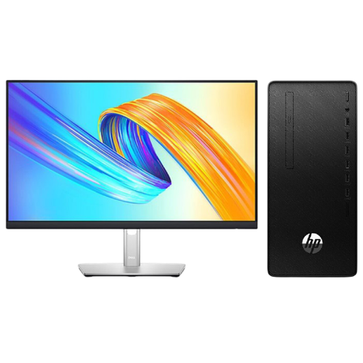 惠普Hp 288G6 台式机电脑租赁（i3-10100/8G/256G SSD/核显/戴尔显示器 P2422H 23.8英寸）