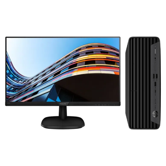 惠普Hp 400G9 SFF R 台式机电脑租赁（i5-13500/16G/512G SSD/核显/飞利浦显示器 243S7QDSBF 24英寸）