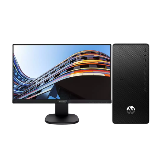 惠普HP 288G6 台式机电脑租赁（I3-10100/8G/256G SSD/核显/飞利浦243S7QDSBF 23.8英寸显示器）