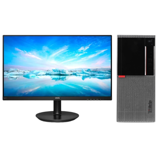 联想Lenovo E96X 台式机电脑租赁（G4900/8G/256G SSD/核显/飞利浦显示器 241V8 24英寸）