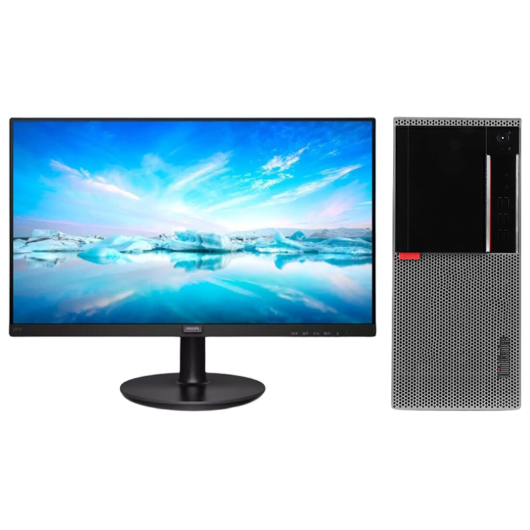 联想Lenovo E96X 台式机电脑租赁（G4900/8G/256G SSD/核显/飞利浦显示器 271V8 27英寸）