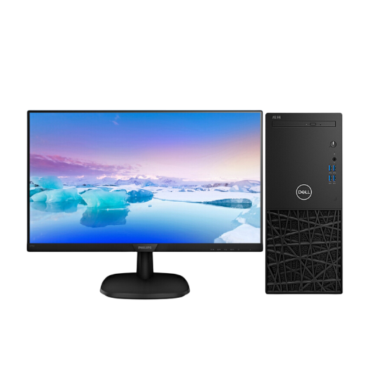 戴尔Dell 成铭3991 台式机电脑租赁（i5-10500/8G/256G SSD/核显/飞利浦273V7QHSB 27英寸显示器）