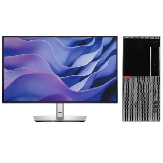 联想Lenovo E96X 台式机电脑租赁（G4900/8G/256G SSD/核显/戴尔显示器 P2722H 27英寸）