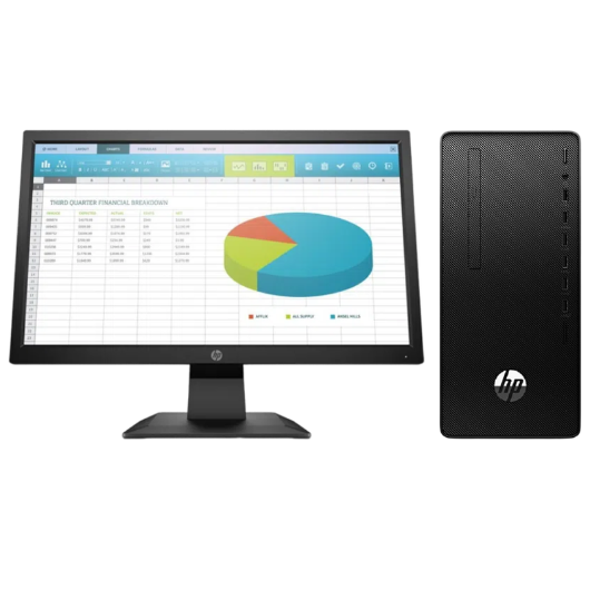 惠普Hp 288G6 台式机电脑租赁（i3-10100/8G/1T+256G SSD/核显/惠普显示器 P204V 20英寸）