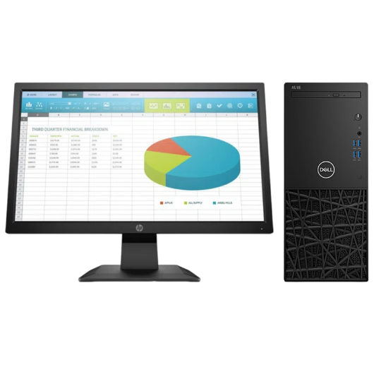 戴尔Dell CM3980D 台式机电脑租赁（i5-8500/8G/256G SSD/核显/惠普显示器 P204V 20英寸）