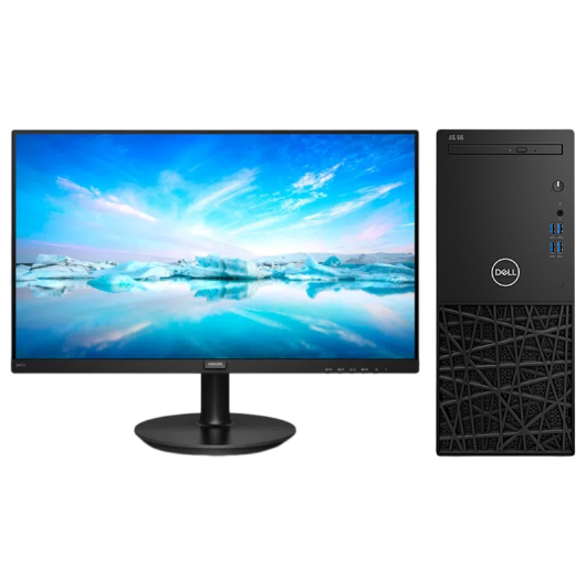 戴尔Dell CM3980D 台式机电脑租赁（i3-8100/8G/256G SSD/核显/飞利浦显示器 241V8 24英寸）
