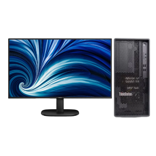 联想Lenovo P368 台式机电脑租赁（I7-14700/32G/1T SSD/RTX4070 12G独显/飞利浦24B2N210 23.8英寸显示器）