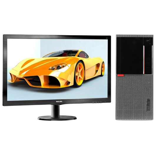 联想Lenovo E96X 台式机电脑租赁（G4900/8G/256G SSD/核显/飞利浦显示器 223S5LHSB 21.5英寸）