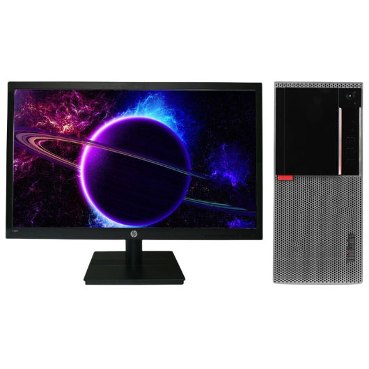 联想Lenovo E96X 台式机电脑租赁（G4900/8G/256G SSD/核显/惠普显示器 V220 21.5英寸）