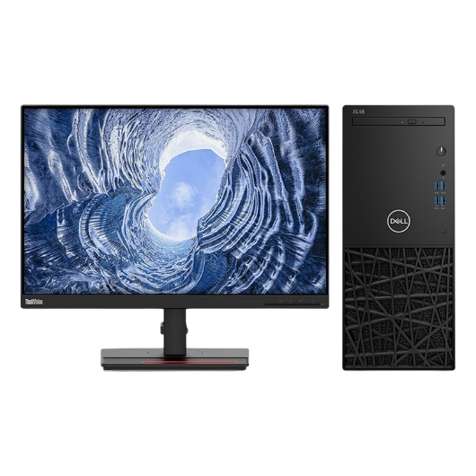 戴尔Dell CM3980D 台式机电脑租赁（i3-8100/8G/256G SSD/核显/联想显示器 P24I 24英寸）