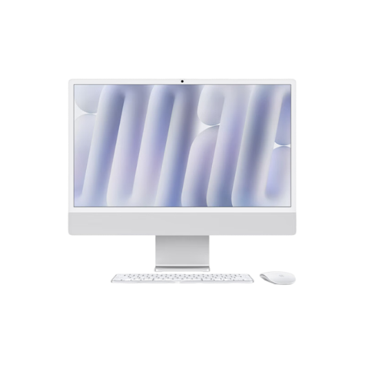 苹果Apple iMac 24英寸一体机电脑 2024款 Z1E2（M4 8核中央处理器/16G/512G SSD/8核图形处理器/银色/24/4.5K）