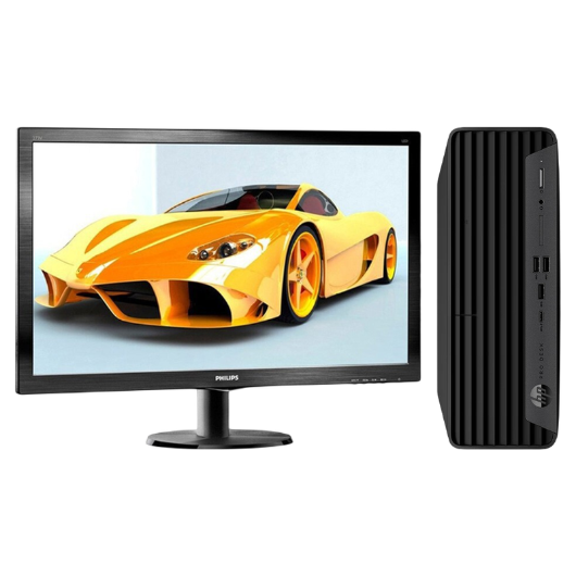 惠普Hp 400G9 SFF R 台式机电脑租赁（i3-13100/8G/512G SSD/核显/飞利浦显示器 223S5LHSB 21.5英寸）