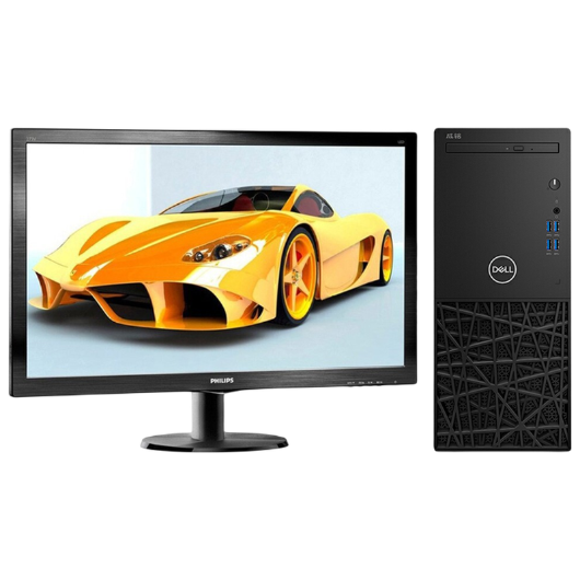 戴尔Dell CM3991 台式机电脑租赁（i3-10100/16G/256G SSD/核显/飞利浦显示器 223S5LHSB 21.5英寸）