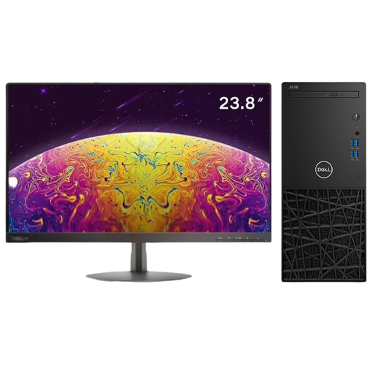 戴尔Dell CM3991 台式机电脑租赁（i3-10100/16G/256G SSD/核显/联想显示器 T24A-10 24英寸）